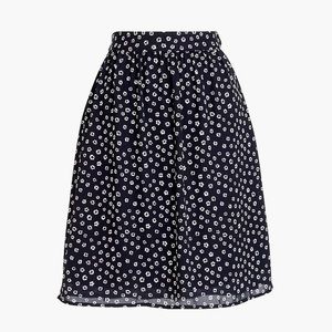 J Crew navy and white floral skirt